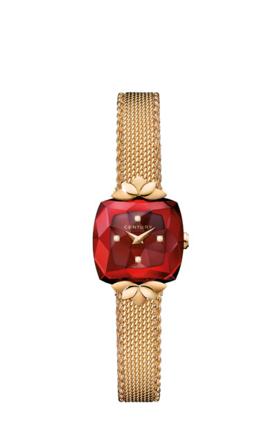 Exquisite Boxed Gold Band & Wristlet Watch with Cranberry Dial, Swiss, -  Ruby Lane